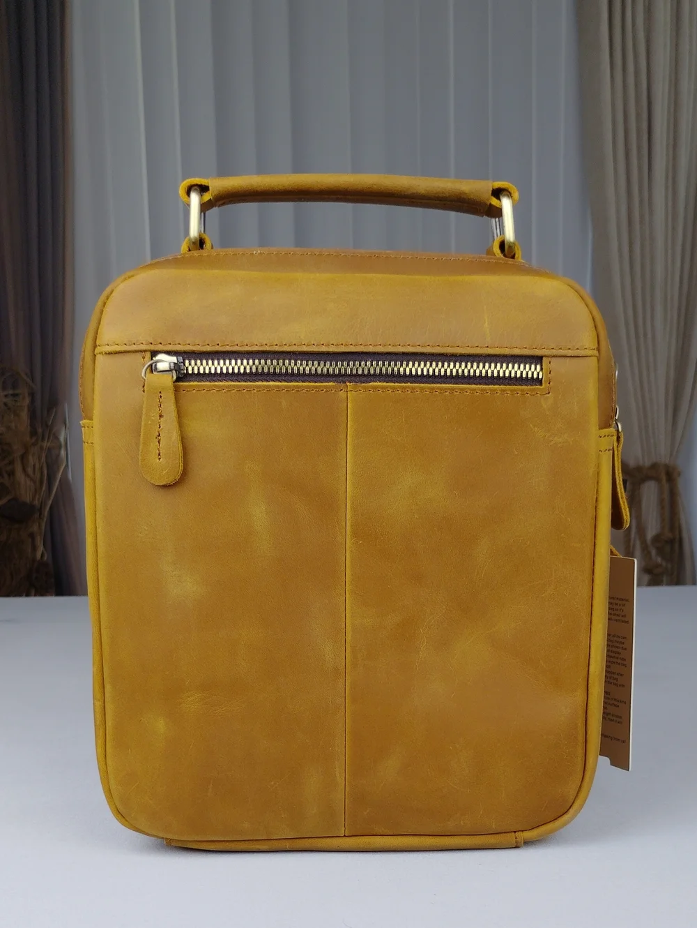 Jack & Chris Men's Compact Leather Crossbody Messanger Bag.